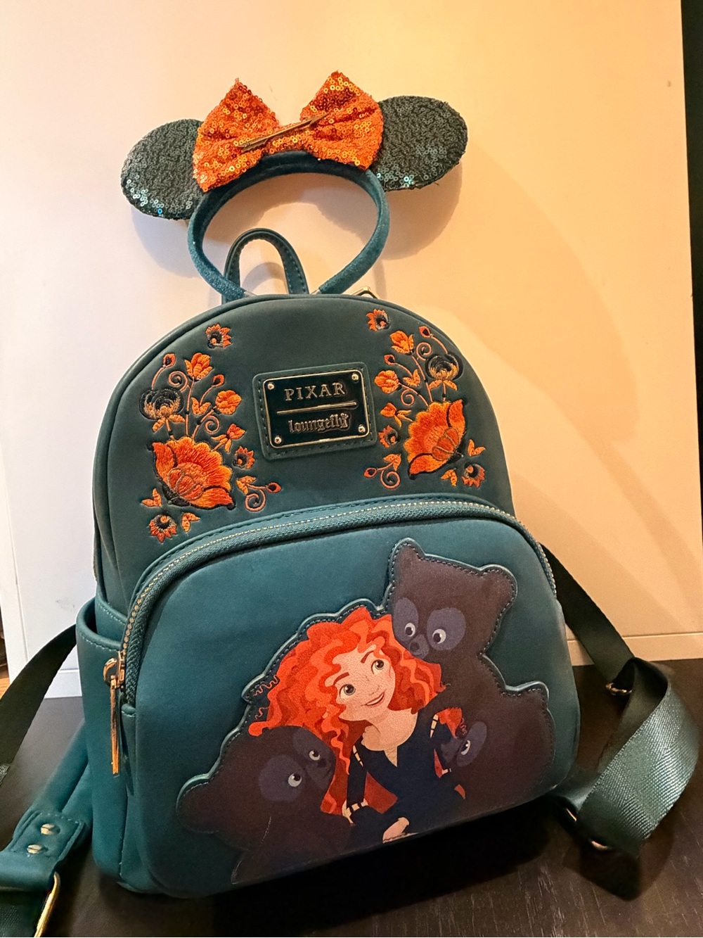 Disney Loungefly Pixar Brave Merida Brothers Mini Backpack with Minnie Mouse Ear